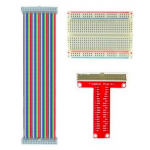 HR0408 1x 40Pin GPIO Colorful Cable  1x 400 Points Breadboard 1x 40Pin Red GPIO Extension Board 